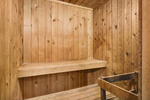 Enjoy the community saunaâan ideal place to relax and recharge after a workout or long day.