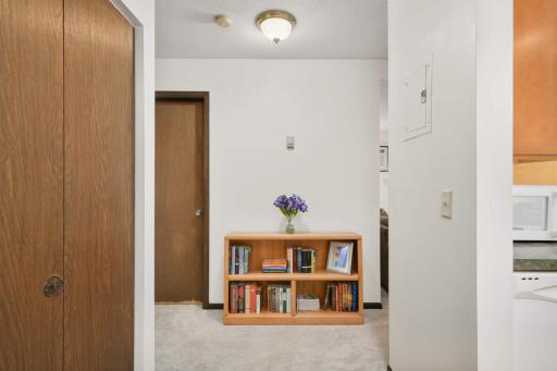 The foyer opens into the main living area, offering an inviting first impression.