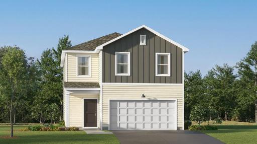 (Exterior rendering, actual home's finishes will vary.)