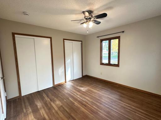 Here in the primary bedroom there are double closets