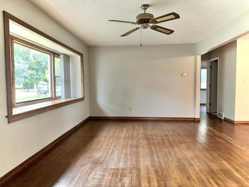 The living room greets you when you enter the home