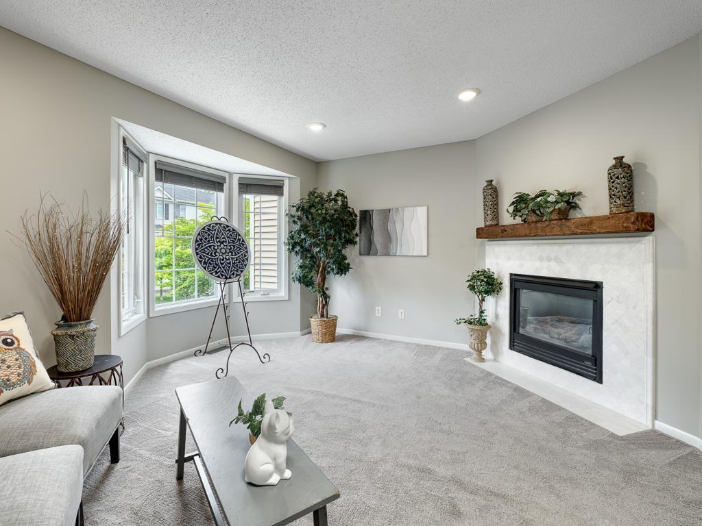 Cozy gas fireplace