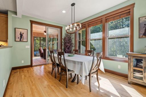 Extend your entertaining from the kitchen to dining room to the 3 season porch.
