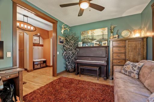 This flexible space could be a main level bedroom or an office.