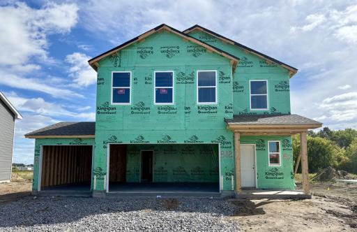 (Photo is of the actual home in progress.)