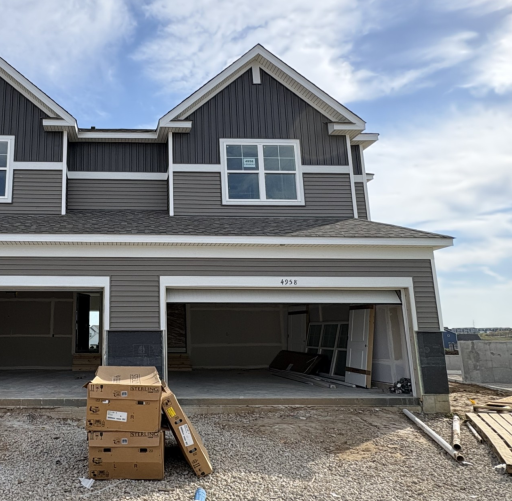 (Photo is of the actual home in progress.)