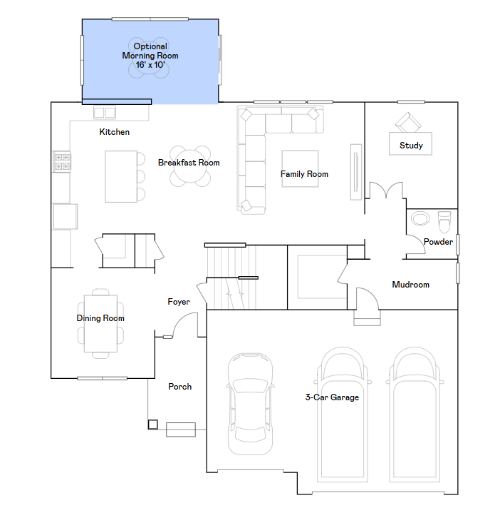 McKinley main level floorplan.