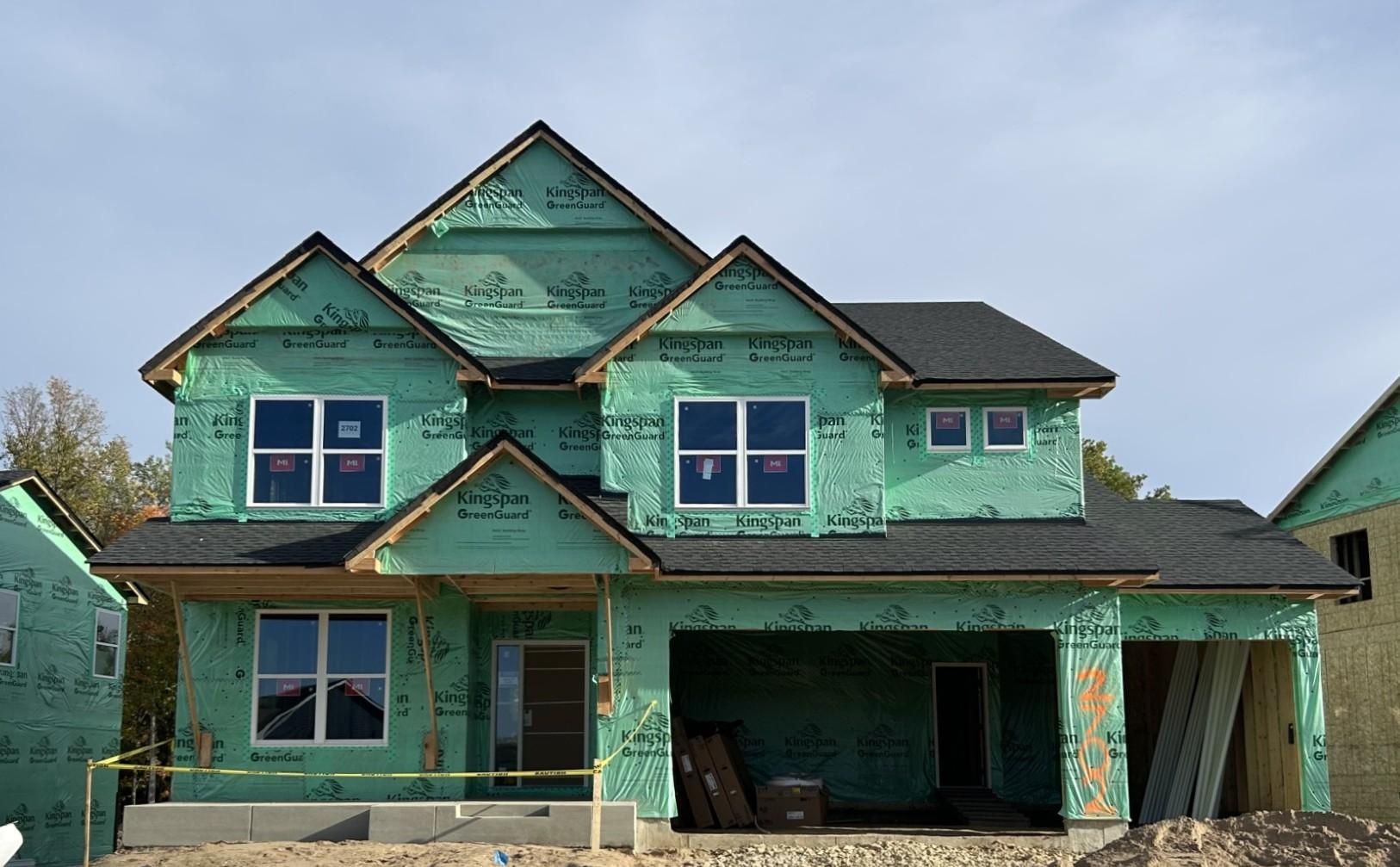 (Photo is of the actual home in progress.)