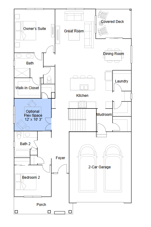 Birmingham main level floorplan