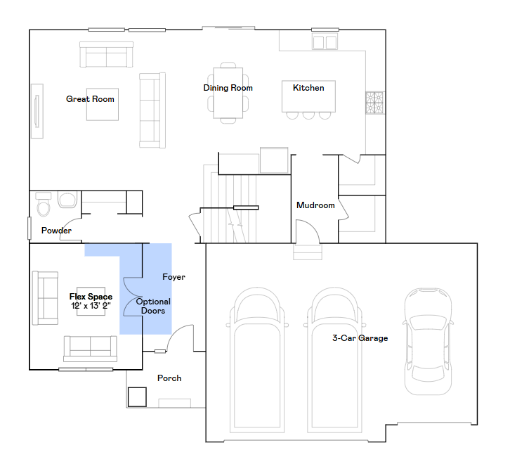 Lewis main level floorplan.
