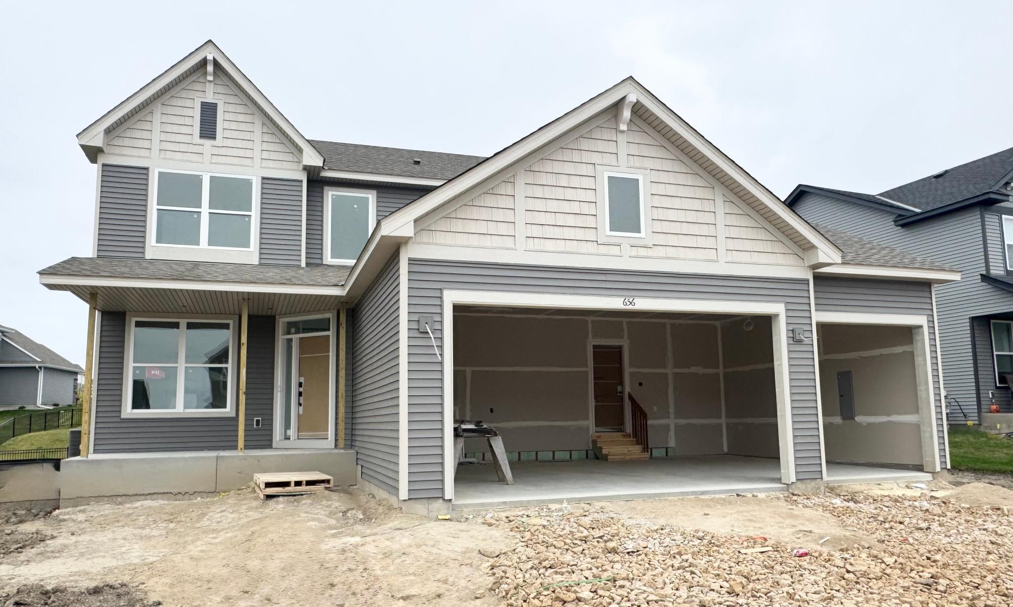 (Photo is of the actual home in progress.)