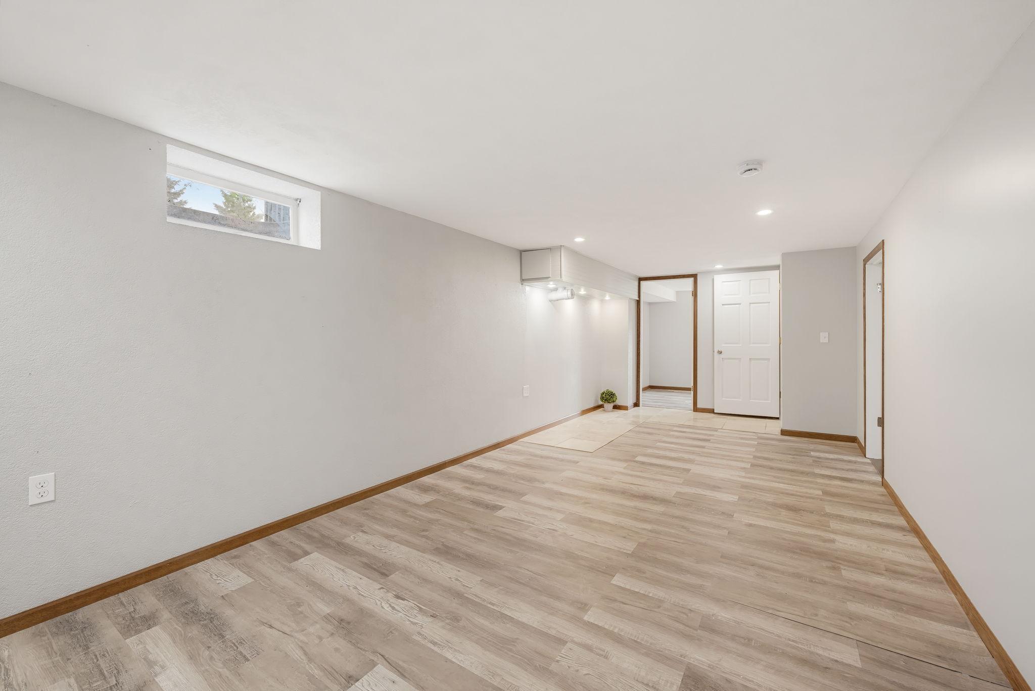 Lower Level Family Room with Access to Bedroom