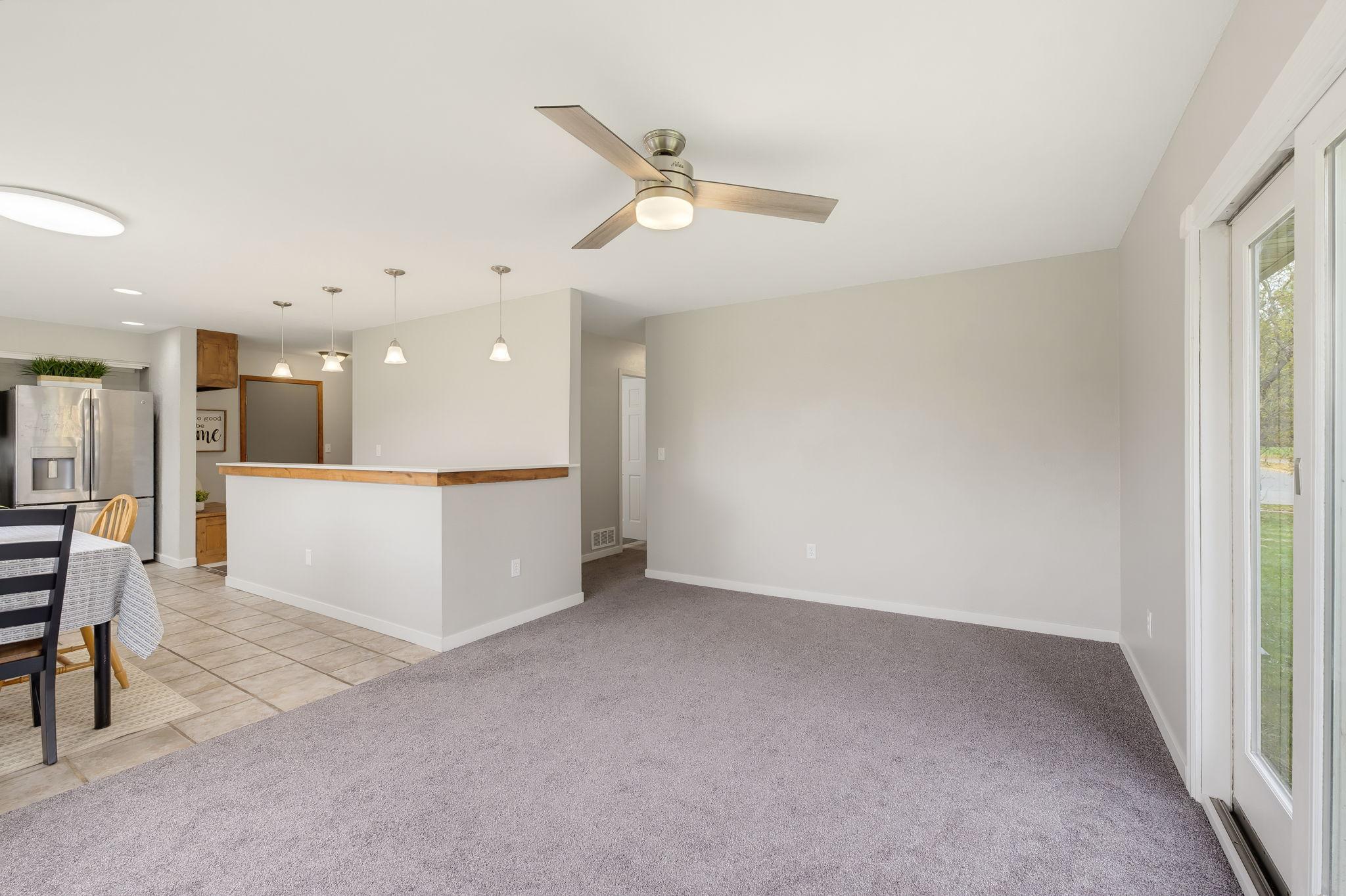 Living Room Overlooking the Foyer and Dining Room