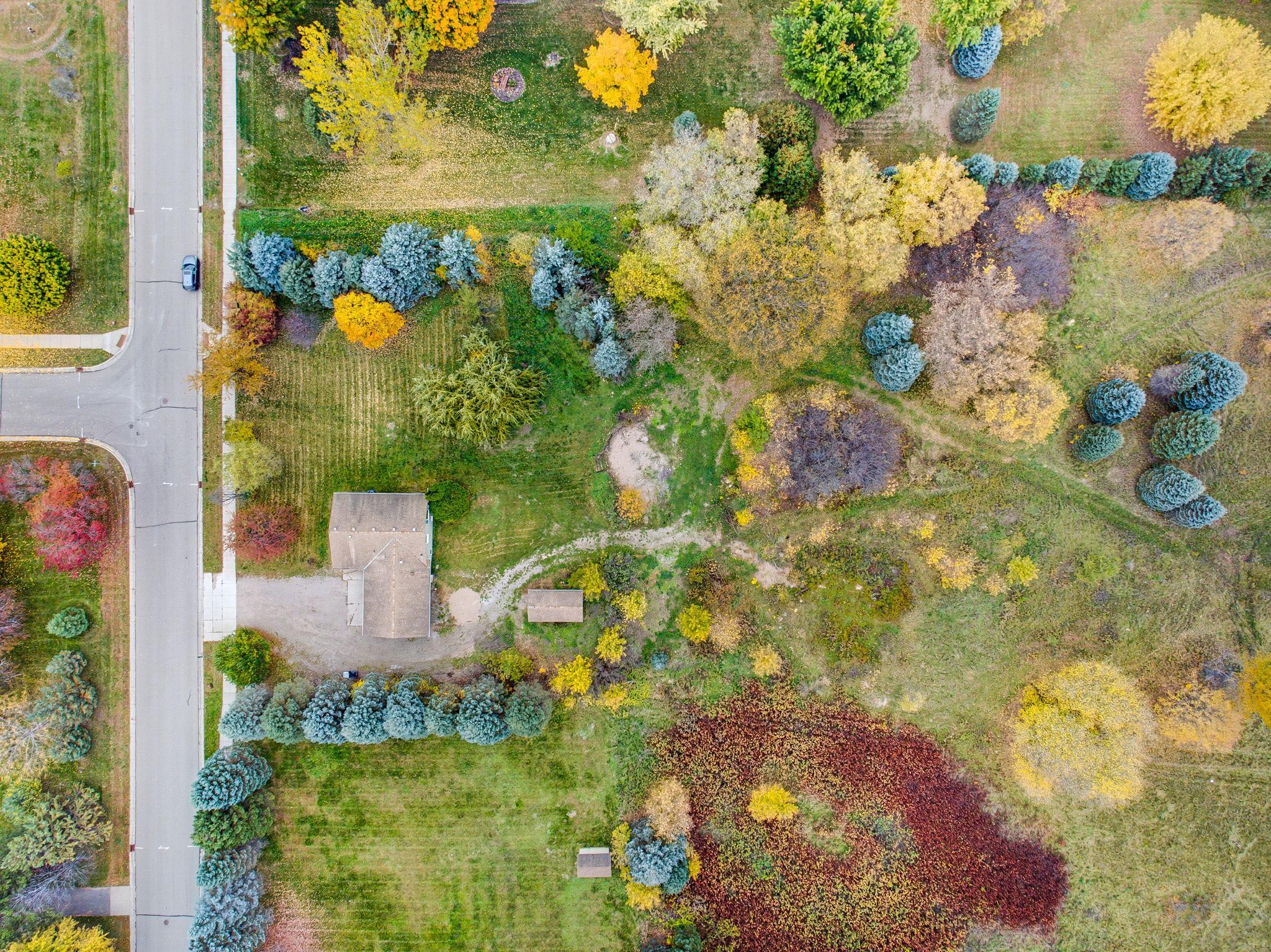 Aerial View of The Home & Yard