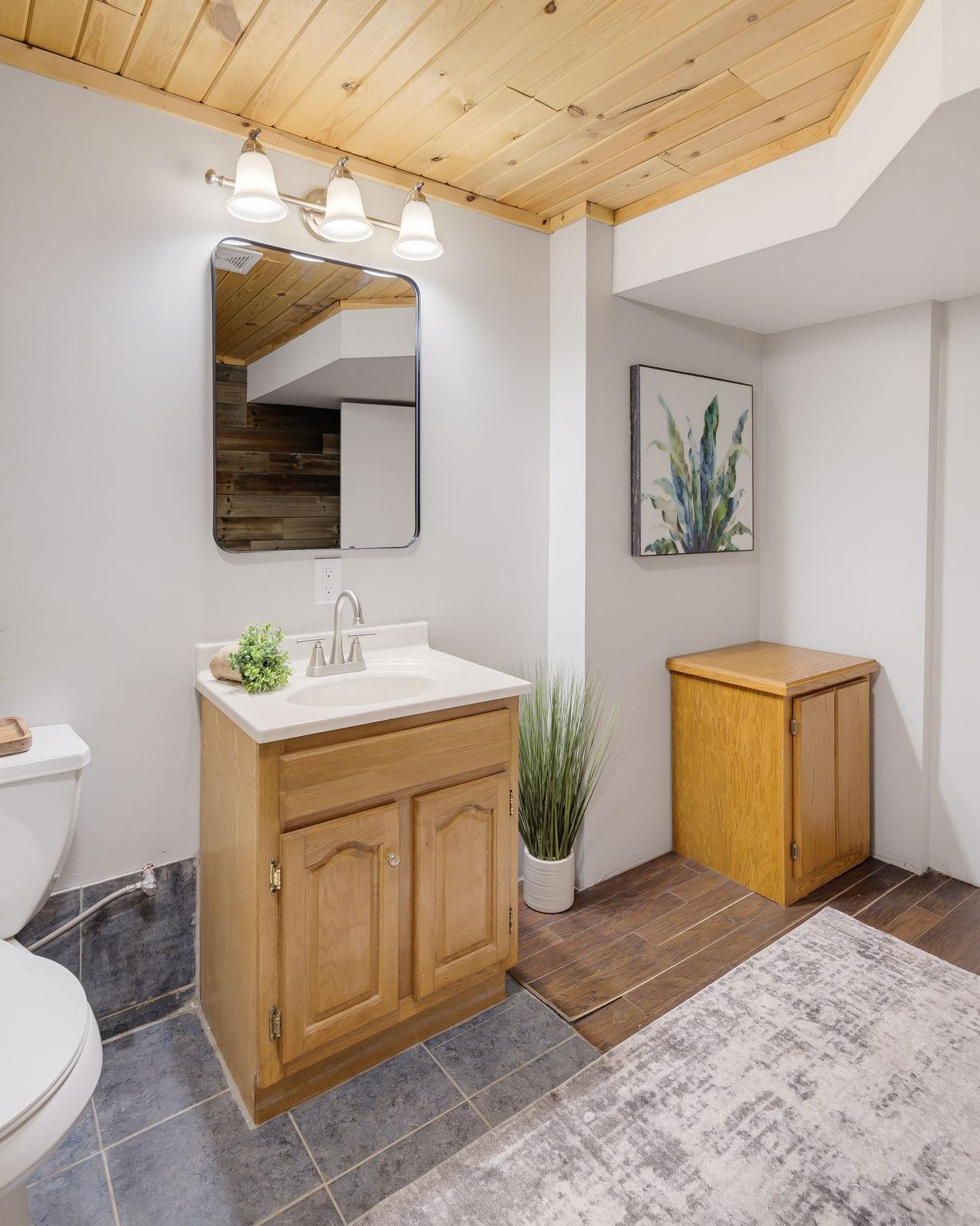 Large Basement 3/4 Bathroom with Tiled Shower