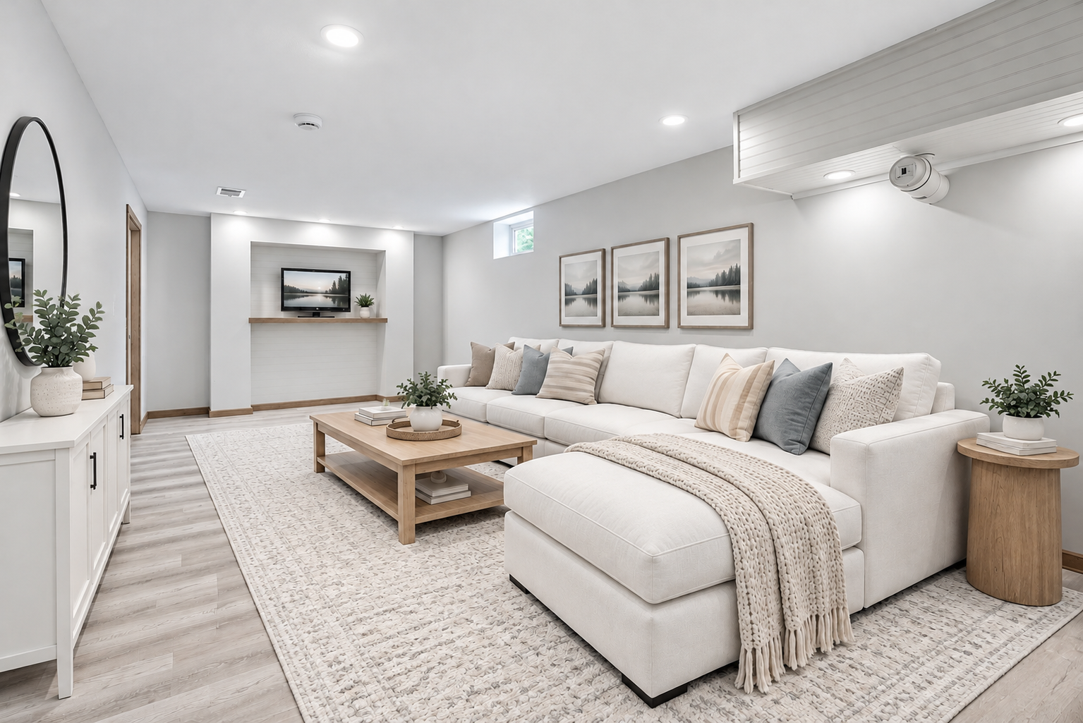 Lower Level Family Room - Virtually Staged