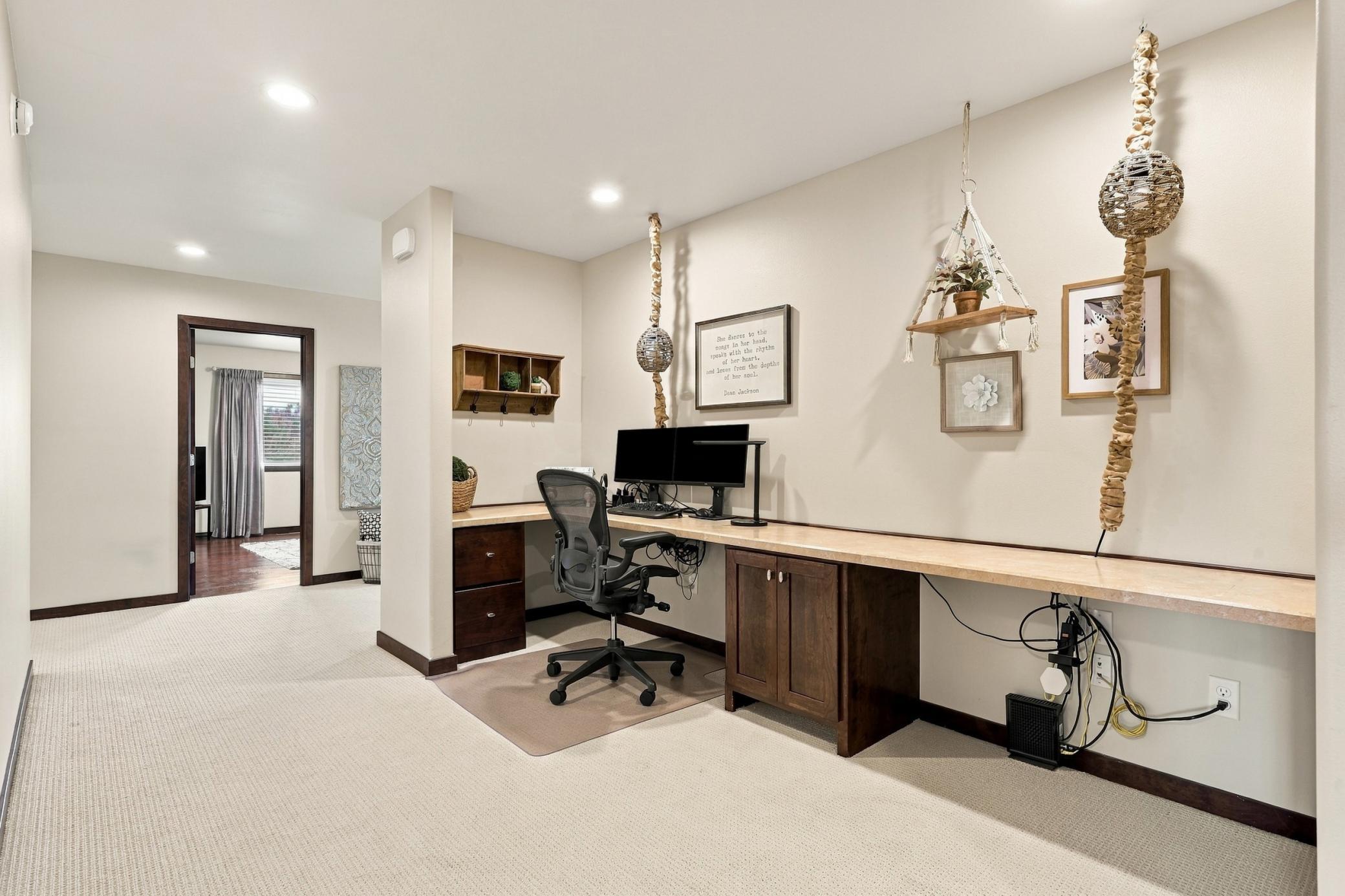 Work Space towards foyer stairway