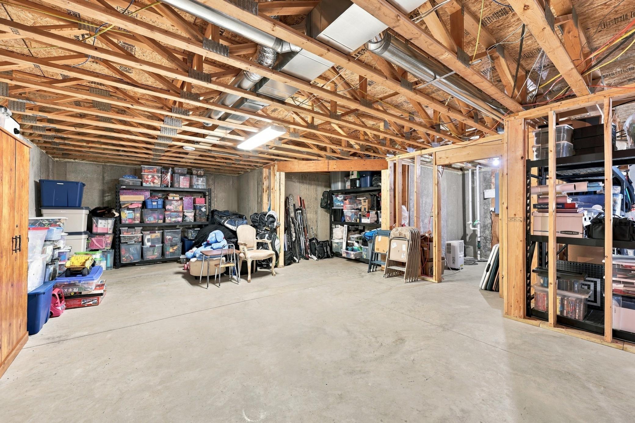 Unfinished basement - 2 sump pits