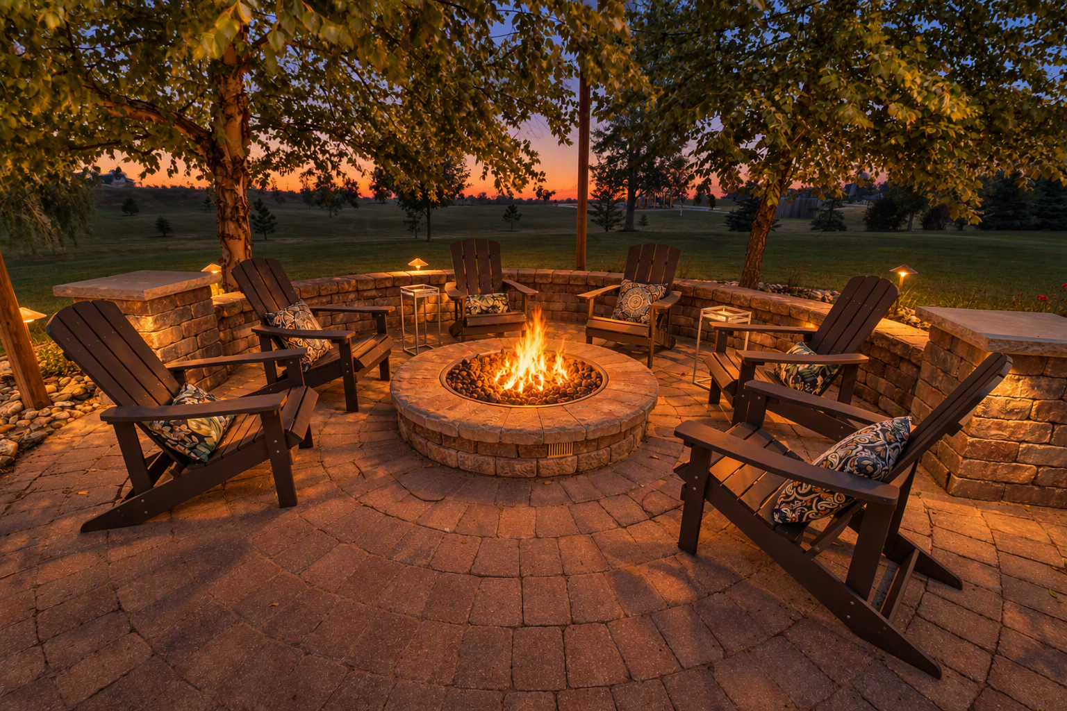 Twilight firepit area - virtual edit
