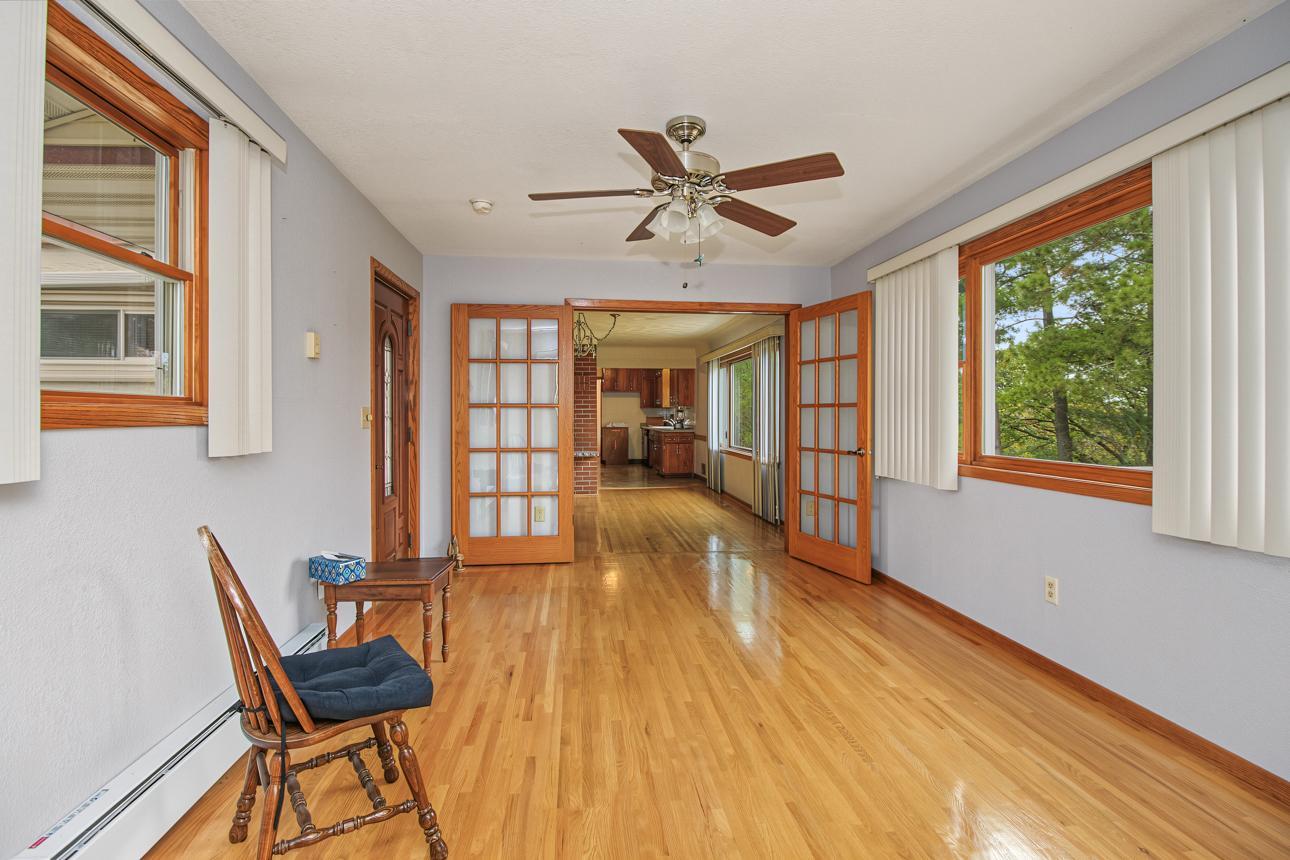 Sunroom with French doors
