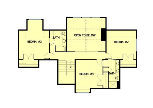 The Cristina - Upper Level Floor Plan Rendering