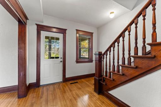 Refinished floors with lots of natural woodwork