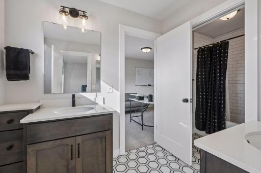 Double sinks, separate vanities, and tub/shower