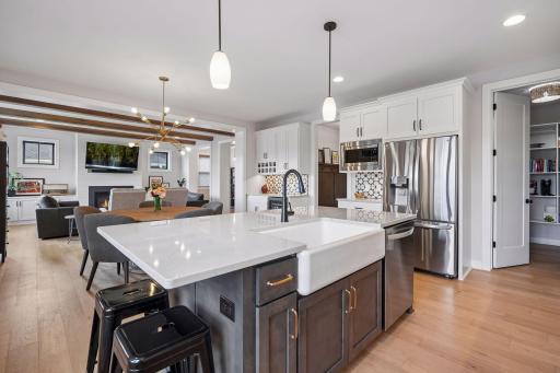 Open floor plan allows easy access to the informal dining and living room