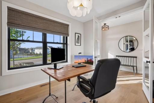 Main floor office with views of the front yard