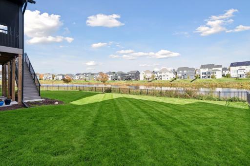 Nice, flat, fenced backyard to run around and play