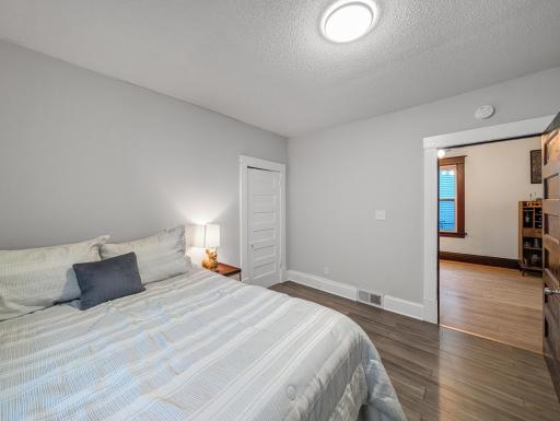 A comfortable bedroom with soft, neutral tones and a peaceful feel, offering a relaxing place to unwind.