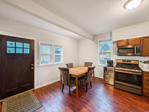 A charming dining nook just off the kitchen, ready for morning coffee, casual meals, and time around the table.