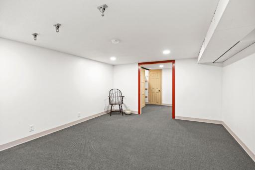 The lower level offers a spacious family room or recreation area.