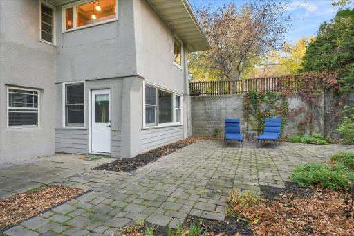 Private outdoor space for lower level unit