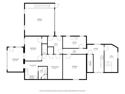 Lower level - floor plan. 980 finished SF, including 606 SF guest suite.