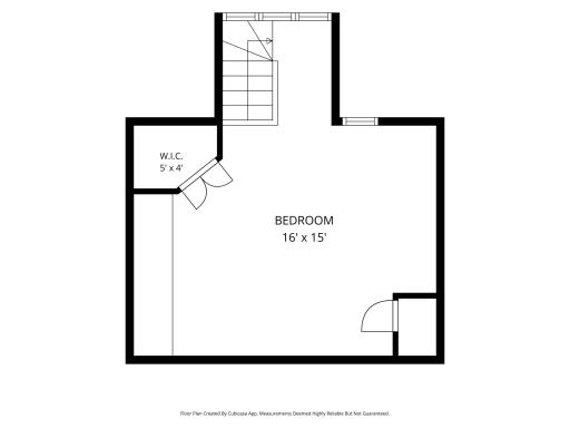 Upper level unit - third floor - floor plan. 302 SF.