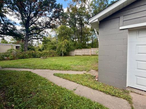 Sidewalks take you from the garage to the house