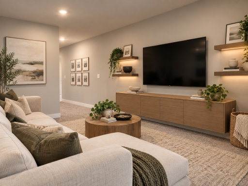 Create a workspace, hangout area, or both. *Photo of similar home. Virtually staged.