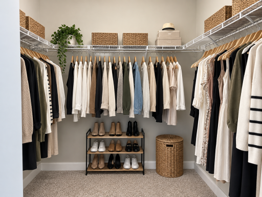 His closet. *Photo of similar home. Virtually staged.