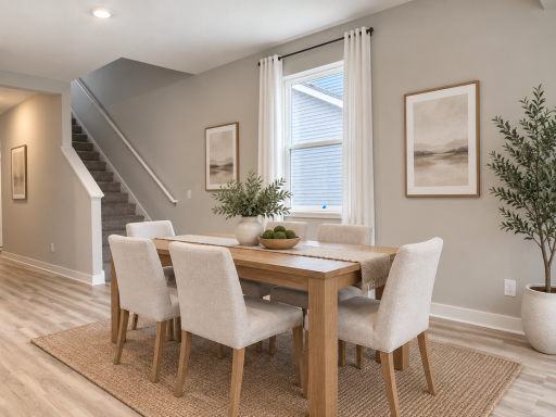 The spacious dining area offers plenty of room for everyday meals and special gatherings. *Photo of similar home. Virtually staged.