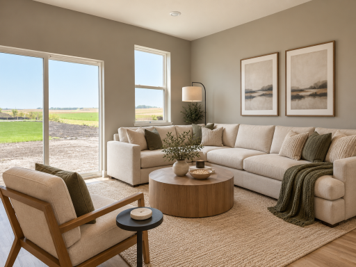 The spacious living room is perfect for relaxing or gathering with family and friends. *Photo of similar home. Virtually staged.