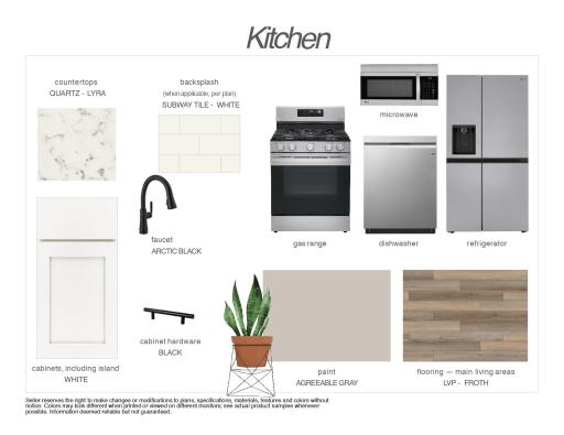 Interior finishes selected for this home. Exhibit may not depict exact color match.