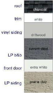 Exterior Color Portfolio selected for this home. Exhibit may not depict exact color match.