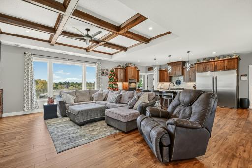 Beautiful county views from this warm and open living area.