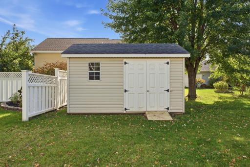 A large shed compliments the 2 car garage and is a perfect place for a workshop, tool/equipment storage or gardener's hut!