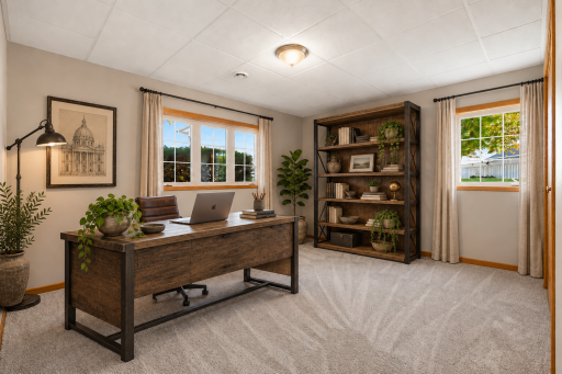 Home Office or Bedroom 3 Lower Level Virtually Staged