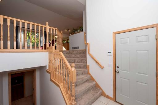 Split-entry layout connects the upper and lower levels.