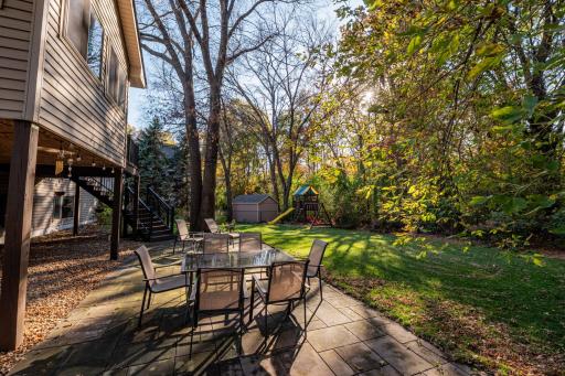 Patio space for outdoor dining and gathering.