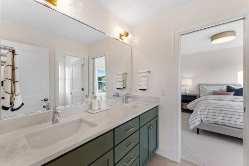 Bathroom with Double Vanity and Bedroom Access