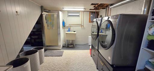 Lower level laundry area